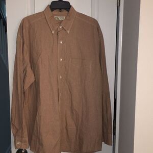 Banana Republic Orange Check vintage long sleeve cotton classic fit casual shirt